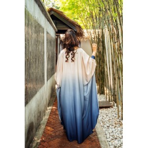 SHAQIQA Kaftan Dress - Blue Nude Ombre