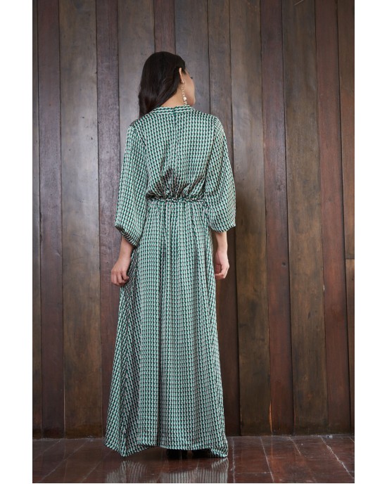 RAEA Long Dress - Green Geo RAEA Long Dress - Green Geo